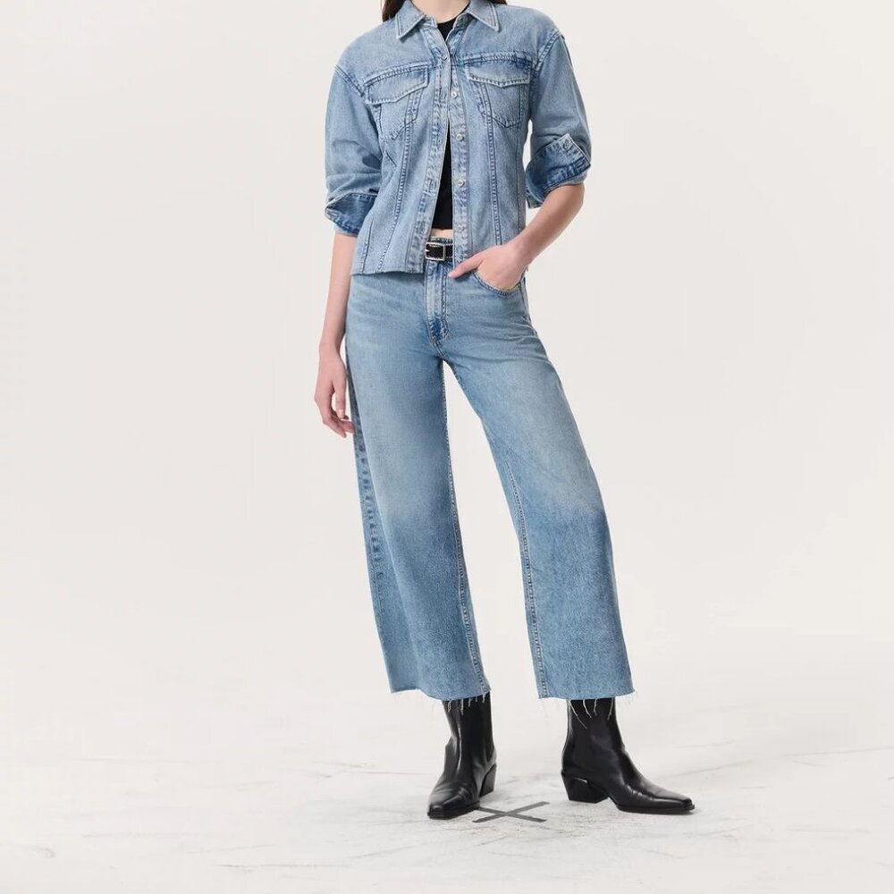 Rag & Bone Andi  high-rise ankle wide leg jeans